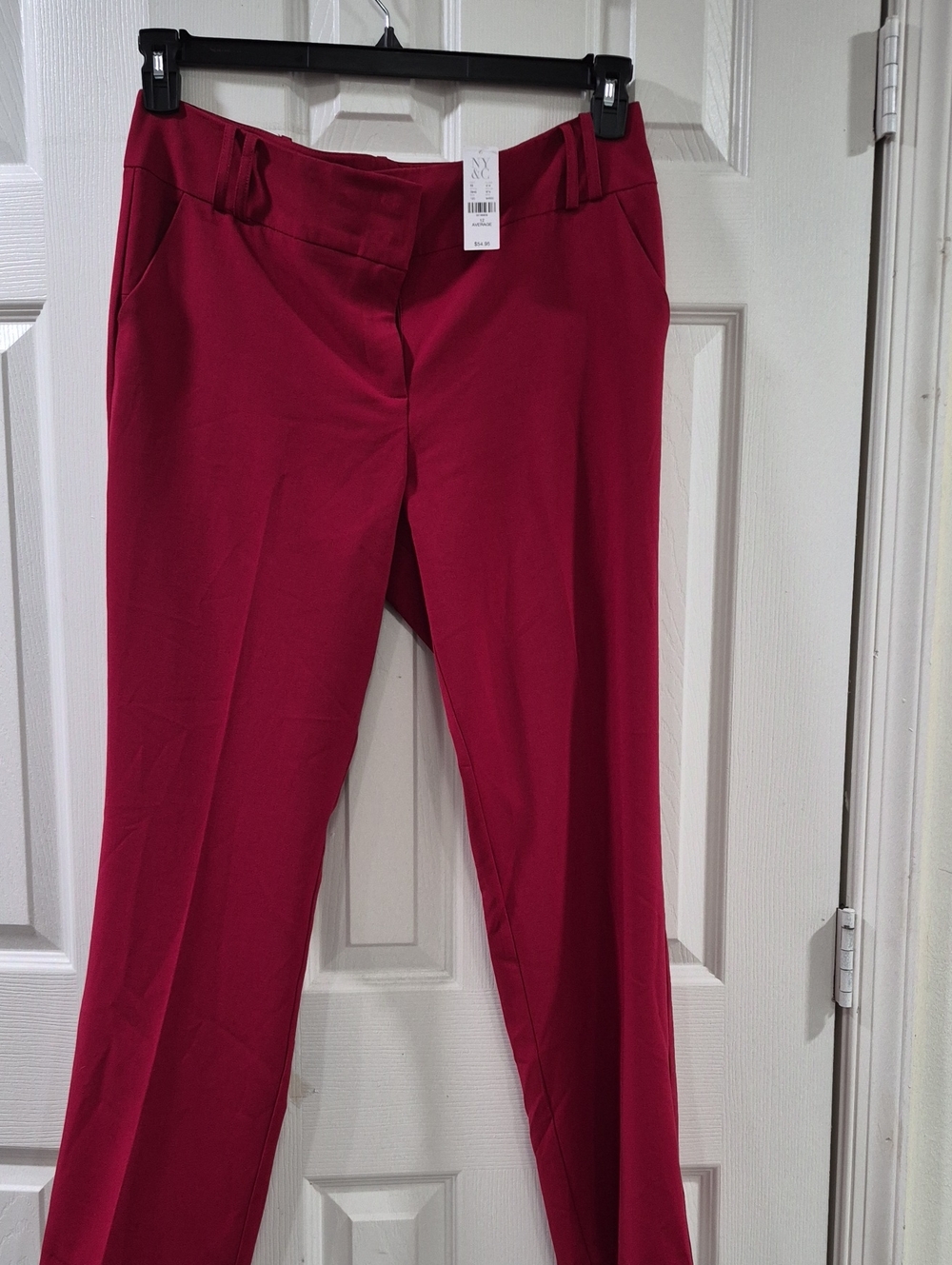New York & Company Raspberry Stretch Straight-Leg Trousers